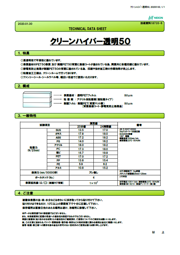クリーンハイパー透明５０